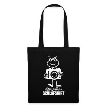 Offizielles Schlafshirt Fotograf Strichmännchen - Stoffbeutel - Schwarz - Vorne