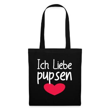 Ich Liebe Pupsen - Stoffbeutel - Schwarz - Vorne
