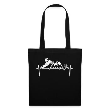 Snowmobiler Snowmobile Beer Heartbeat - Tote Bag - black - Front
