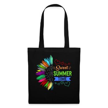 Chemise d’amoureux de la plage, doux tournesol d’été - Sac en tissu - noir - Devant