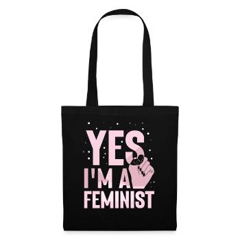 Ja Ich Bin Ein Feminist Feministisch Feminismus - Stoffbeutel - Schwarz - Vorne