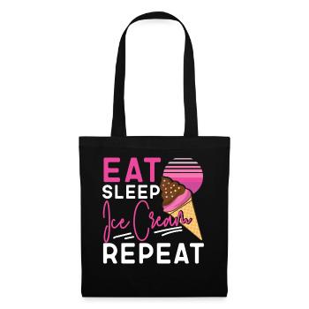 Cornet de crème glacée Manger de la crème glacée sleep - Sac en tissu - noir - Devant