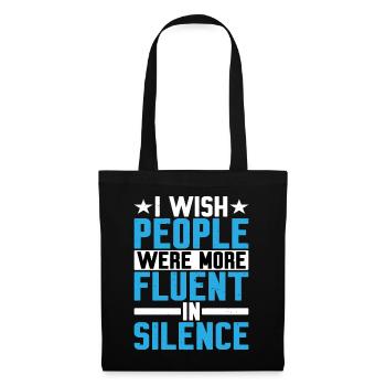 J’aimerais que les gens soient plus à l’aise dans le silence - Sac en tissu - noir - Devant