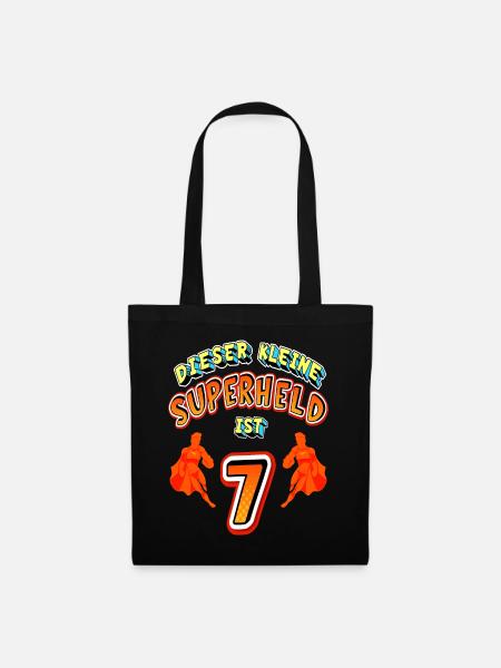 Superhelden 7. Geburtstag Jungs Geschenk - Stoffbeutel - Schwarz