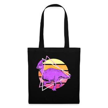 Vaporwave Synthwave Parasaurolophus Dinosaurs - Tote Bag - black - Front