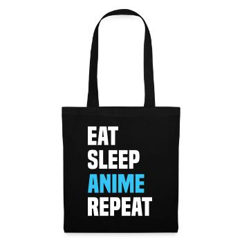 Eat Sleep Anime Repeat - Stoffbeutel - Schwarz - Vorne