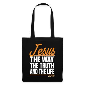 Jesus The Way The Truth And The Life - John 14:06 - Stoffbeutel - Schwarz - Vorne