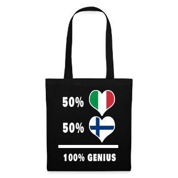 L'Italie et la Finlande génie / cadeau - Sac en tissu - noir - Devant