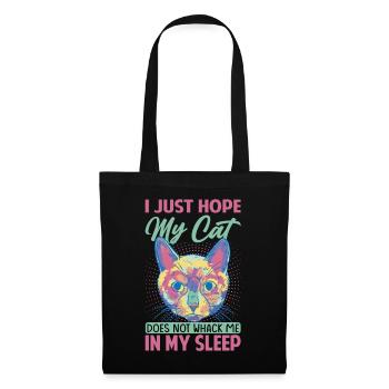 J’espère juste que mon chat ne me frappera pas dans mon sommeil - - Sac en tissu - noir - Devant