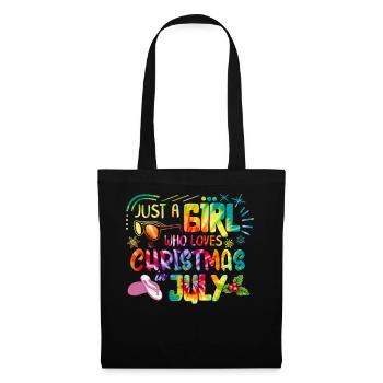 Chemise de Noël en juillet, juste une fille qui aime - Sac en tissu - noir - Devant