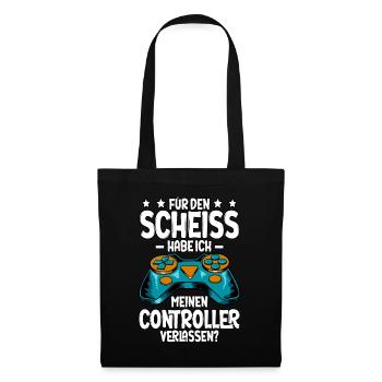 Zocken Gaming - Stoffbeutel - Schwarz - Vorne