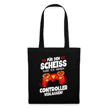 Zocken Gaming - Stoffbeutel - Schwarz - Vorne