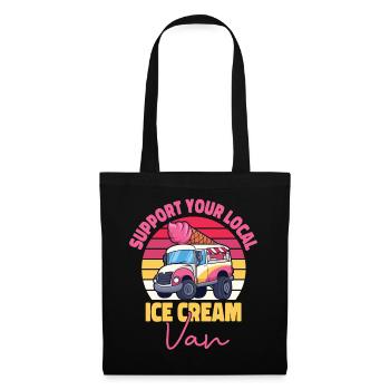 Crème glacée Crème glacée Van Truck Cone - Sac en tissu - noir - Devant