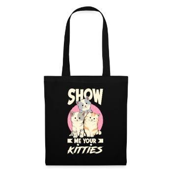 Katzen - Stoffbeutel - Schwarz - Vorne