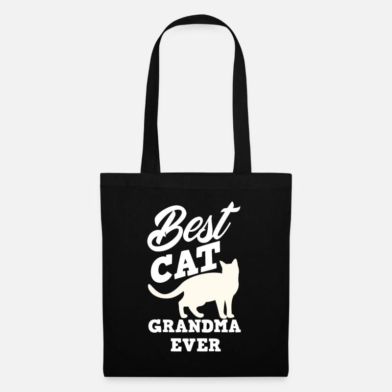 Katze Katzen Großmutter - Stoffbeutel - Schwarz