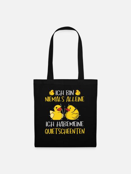 Mag Meine Quietscheenten Entenfreunde Entenliebe - Stoffbeutel - Schwarz