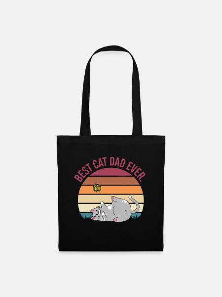 Katzen Papa - Stoffbeutel - Schwarz