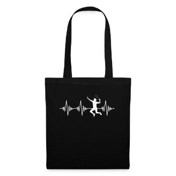 Badminton Heartbeat - Sac en tissu - noir - Devant