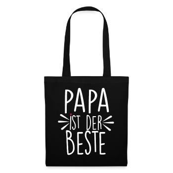 Papa Ist Der Beste - Stoffbeutel - Schwarz - Vorne
