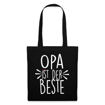 Opa Ist Der Beste - Stoffbeutel - Schwarz - Vorne