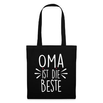 Oma Ist Die Beste - Stoffbeutel - Schwarz - Vorne