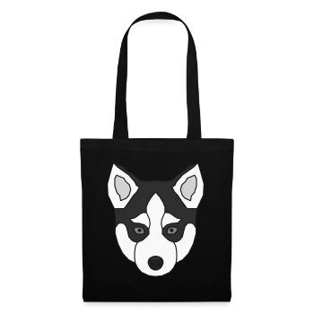 Siberian Husky Animal Motif Art Dog Print - Tote Bag - black - Front