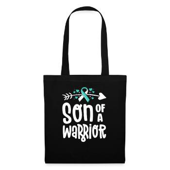 Son Of A Warrior Teal White Cervical Cancer - Tote Bag - black - Front