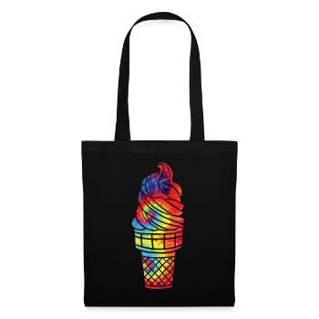 Crème glacée Tie Dye Cone Sundae - Sac en tissu - noir - Devant
