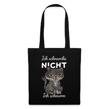 Schnurren Schlafshirt Schnarchshirt Morgenmuffel - Stoffbeutel - Schwarz - Vorne