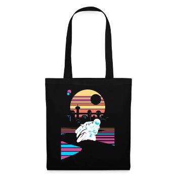 Motocycliste Cyclomoteur Vaporwave Moto - Sac en tissu - noir - Devant
