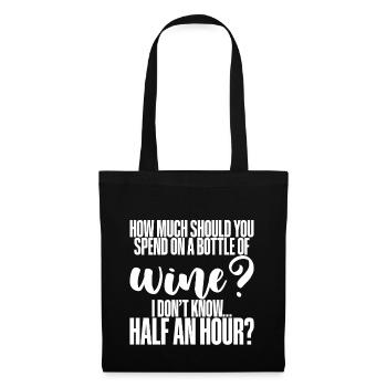 Combien devriez-vous dépenser pour une bouteille de vin? - Sac en tissu - noir - Devant