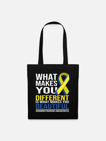 Different Beautiful Downsyndrom Awareness - Stoffbeutel - Schwarz