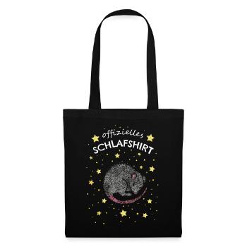Offizielles Schlafshirt Mäuse Nagetier Hausmaus - Stoffbeutel - Schwarz - Vorne