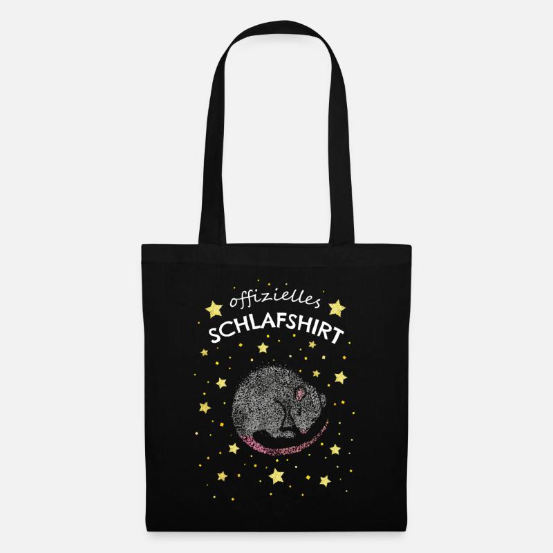 Offizielles Schlafshirt Mäuse Nagetier Hausmaus - Stoffbeutel - Schwarz