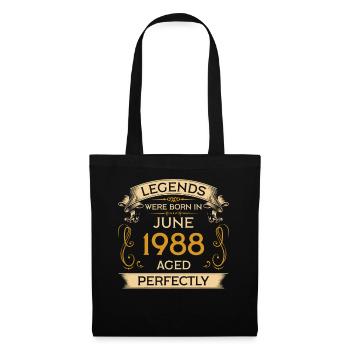 Birthday Legends est né en juin 1988 - Sac en tissu - noir - Devant
