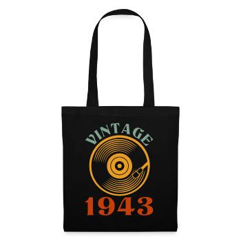 79 Geburtstag Jahrgang 1943 - Stoffbeutel - Schwarz - Vorne
