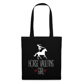 Horse Vaulting Girl Shirt Voltagieren Geschenk - Stoffbeutel - Schwarz - Vorne