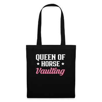 Queen Of Horse Vaulting Voltagieren Shirt - Stoffbeutel - Schwarz - Vorne