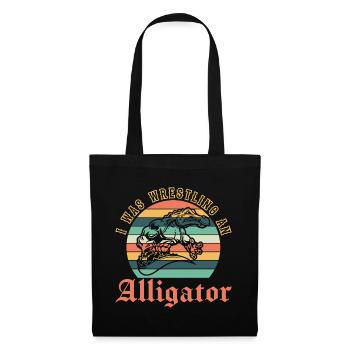 Crocodile Alligator Wrestling Reptile Cadeau - Sac en tissu - noir - Devant