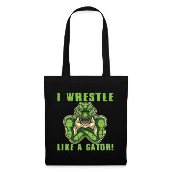 Crocodile Alligator Wrestling Reptile Cadeau - Sac en tissu - noir - Devant