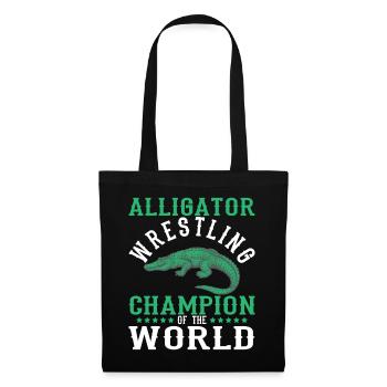 Crocodile Alligator Wrestling Reptile Cadeau - Sac en tissu - noir - Devant