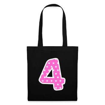 Numéro 4 - Sac en tissu - noir - Devant