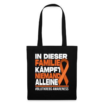 Niemand Kämpft Alleine Familie - Blutkrebs - Stoffbeutel - Schwarz - Vorne