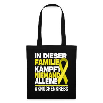 Niemand Kämpft Alleine Familie - Knochenkrebs - Stoffbeutel - Schwarz - Vorne