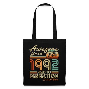 1992 Jahrgang Vintage Retro Geburtstag Geschenk - Stoffbeutel - Schwarz - Vorne