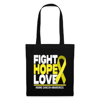 Fight Hope Love - F*** Bone Cancer - Stoffbeutel - Schwarz - Vorne