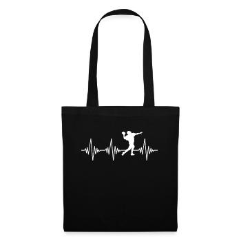 Battement de cœur de football - Sac en tissu - noir - Devant