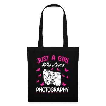 Photographe Girl Just a Girl, Photographie - Sac en tissu - noir - Devant