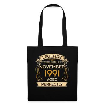 Geburtstag Legends Were Born In November 1991 - Stoffbeutel - Schwarz - Vorne