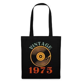 47 Geburtstag Jahrgang 1975 - Stoffbeutel - Schwarz - Vorne